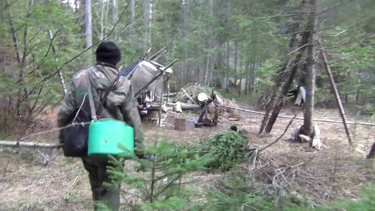 Дошли до шалаша в тайге смотрите в видео в конце статьи