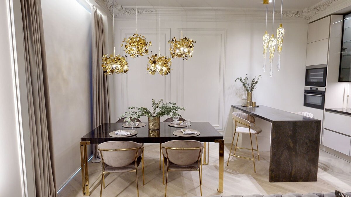 Полубарные стулья Turin в цвете латте смотрятся роскошно