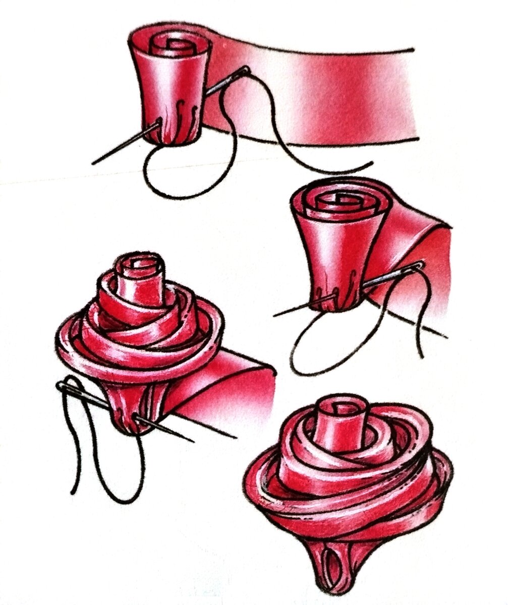 Двухцветная роза из атласных лент своими руками: просто и стильно!
