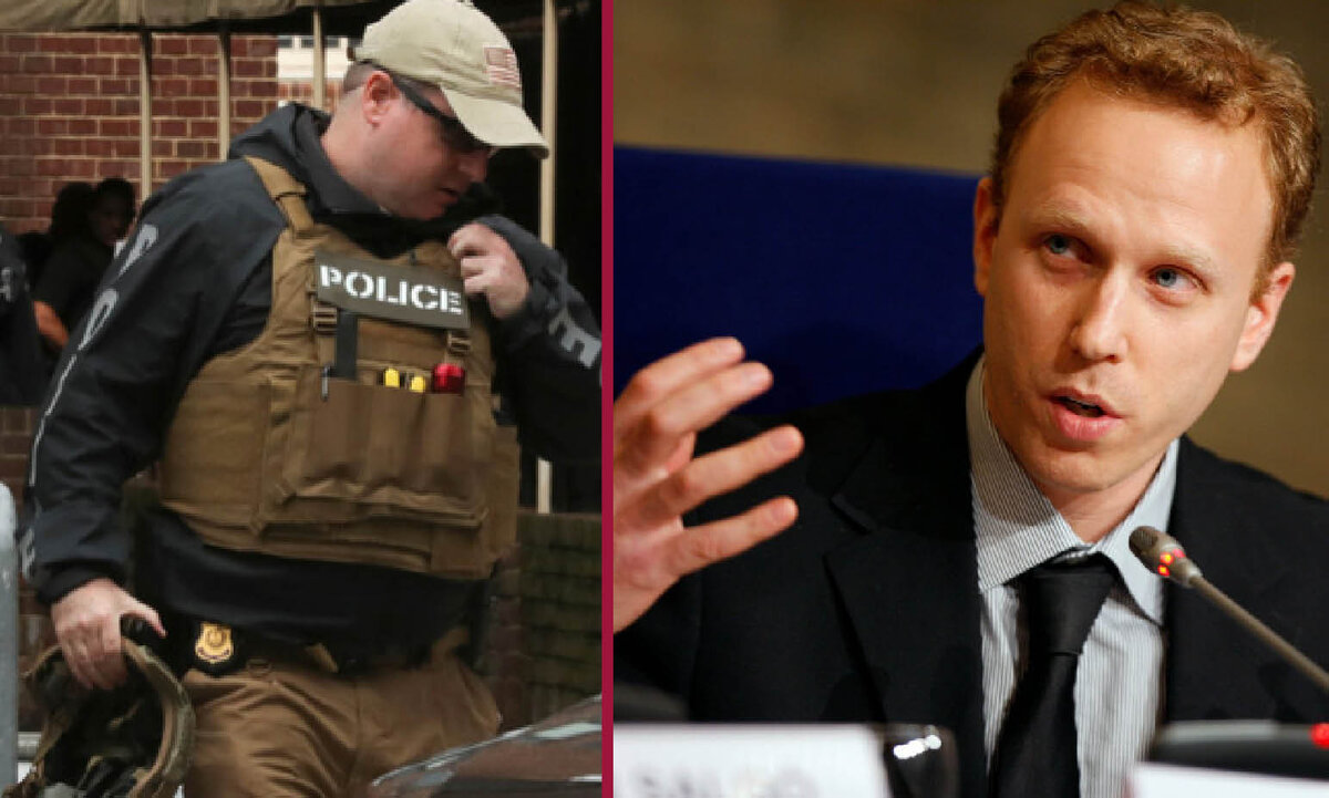 Макс Блюменталь и полиция у его дома