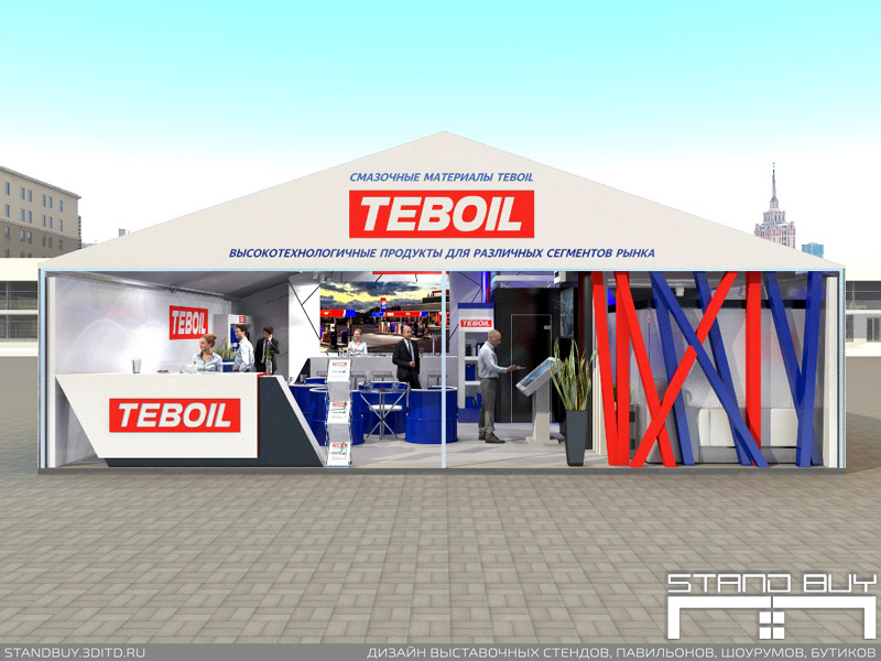 Уличный выставочный стенд международного бренда Teboil. Архитектор - Павел Сапов.