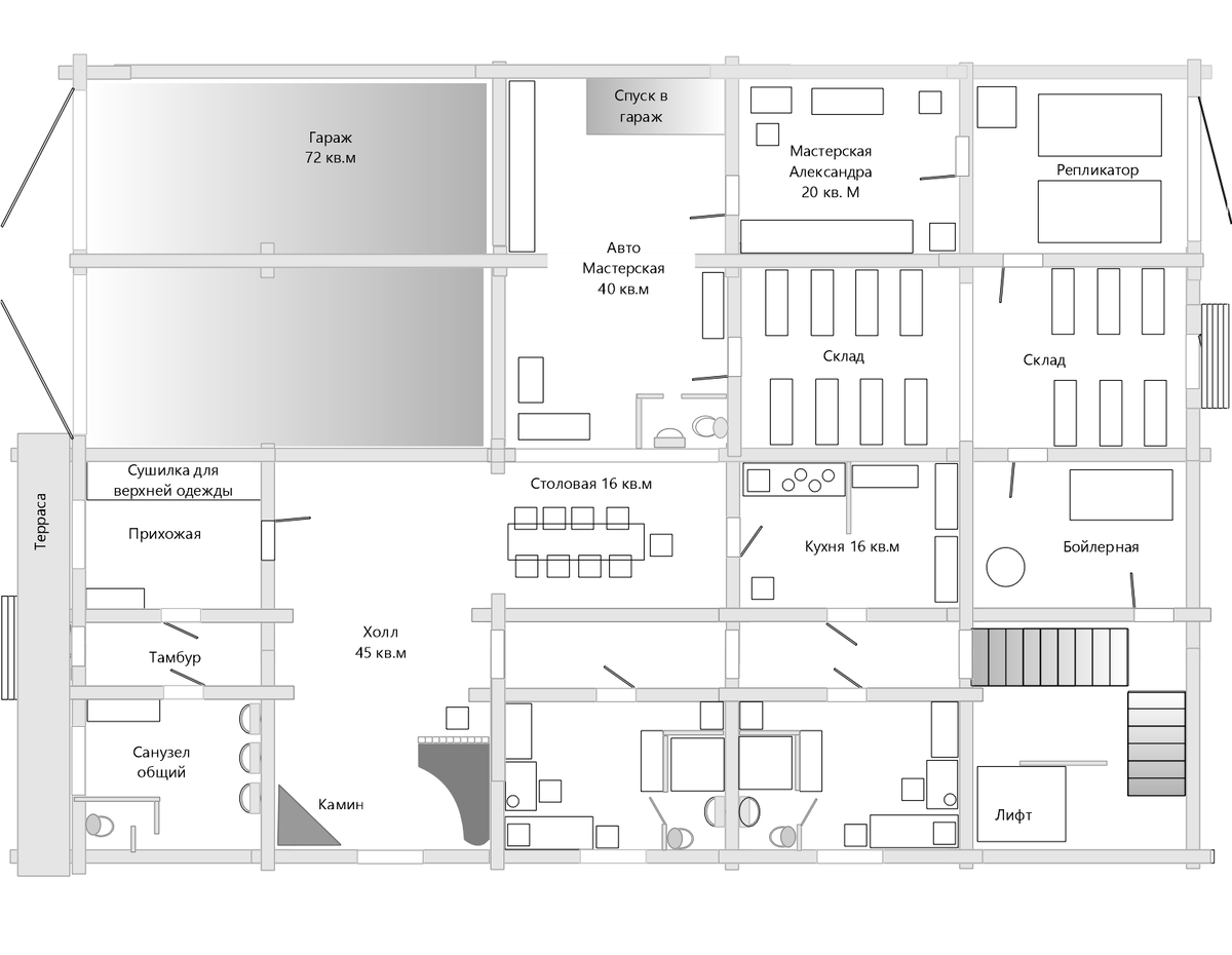 План первого этажа.