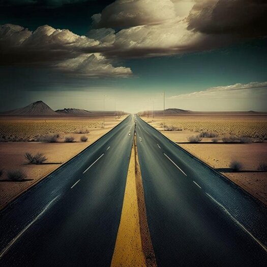 Долгое ожидание могу сравнить с бесконечной дорогой... Рисунок нейросети Кандинский 2.01.