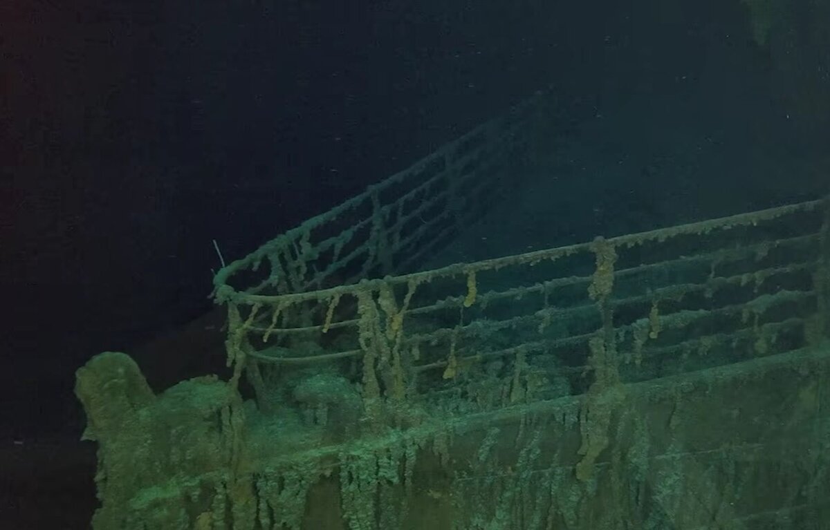    «Титаник» на дне океана Кадр из видео. OceanGate Expeditions