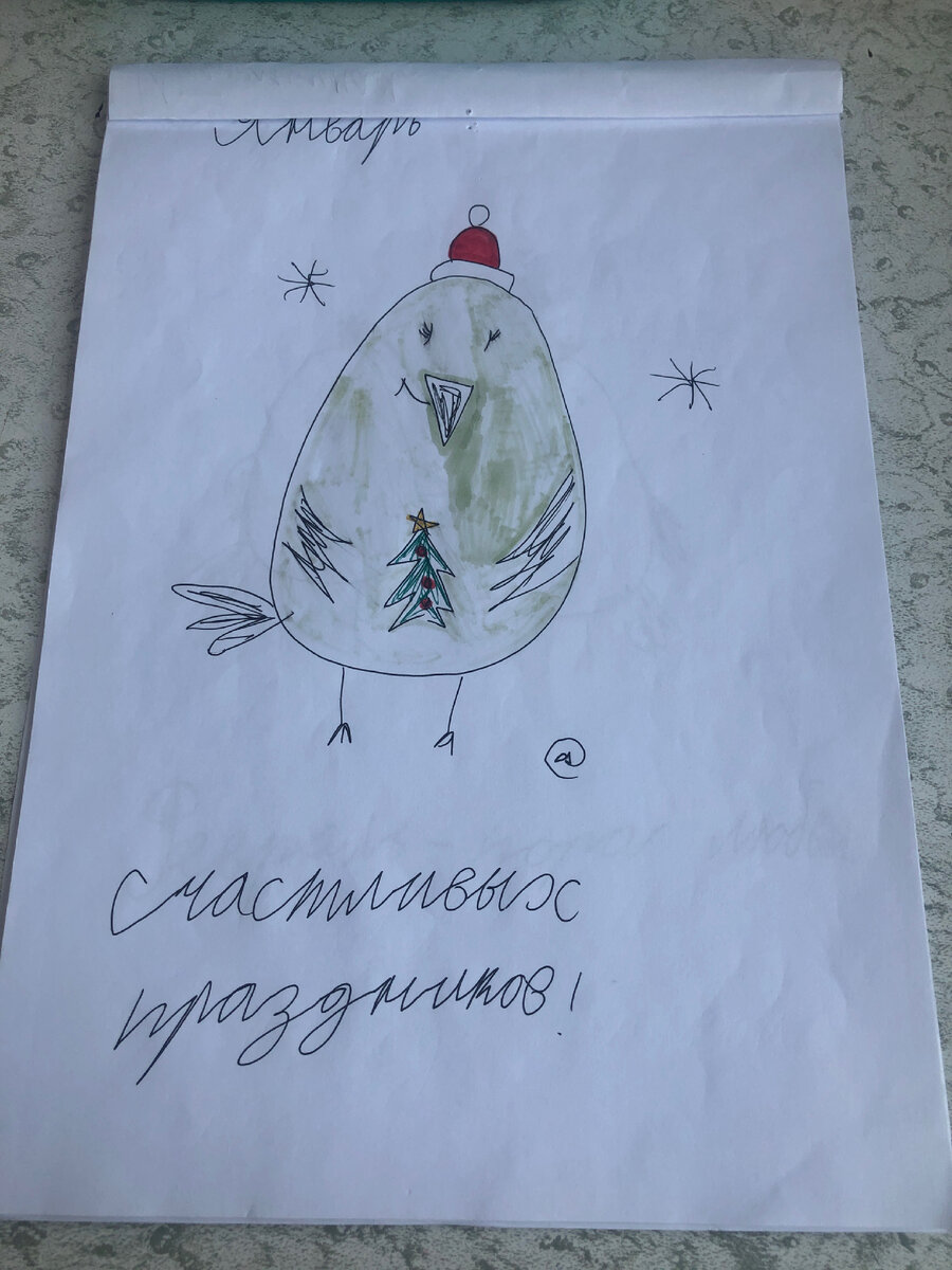 прикол этого календаря в том что он недатировн то есть это не просто календарь на один год а вечный календарь то есть на какой хочешь год сами птички чёрно белые но их можно раскрасить 