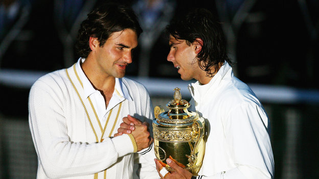    Роджер Федерер и Рафаэль Надаль. Getty Images