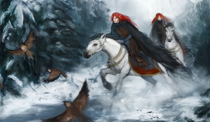 Амрод и Амрас (арт www.arda.reactor.cc).