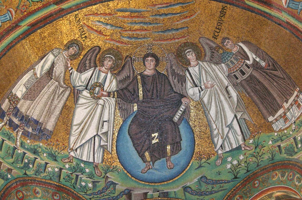 Христос дарует мученический венец. Храм Сан Витале. Равенна. 6в.