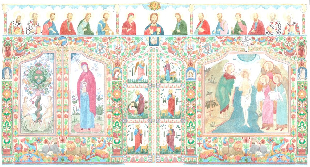 Иконостас Крестильного храма. Астрахань. Работа мастерской "Палехский Иконостас"