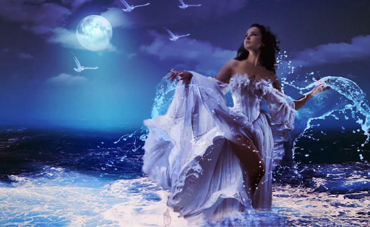 Безумно красивая мелодия. Женщина вода. Богиня Луны. Богиня гиф. Йеманжа богиня океана.