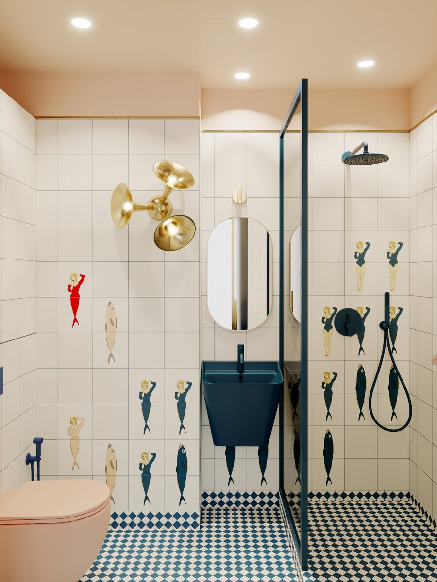 Плитка декор для ванной комнаты 🏆 - купить керамическую плитку в магазине в Москве по низким ценам