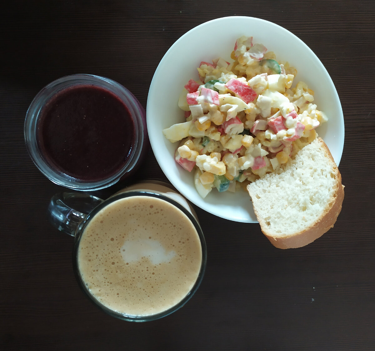 Желе из черники и яблока Годен без сахара и замов🔥. Цикорий с молоком без сахара. Крабовый на сметане. Хлеб без дрожжей.