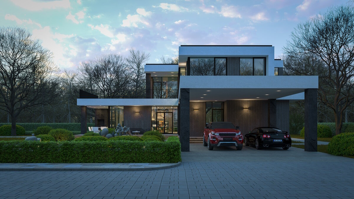 Загородный дом "КОРНЕР ХАУС" 286 кв.м, 2 этажа 