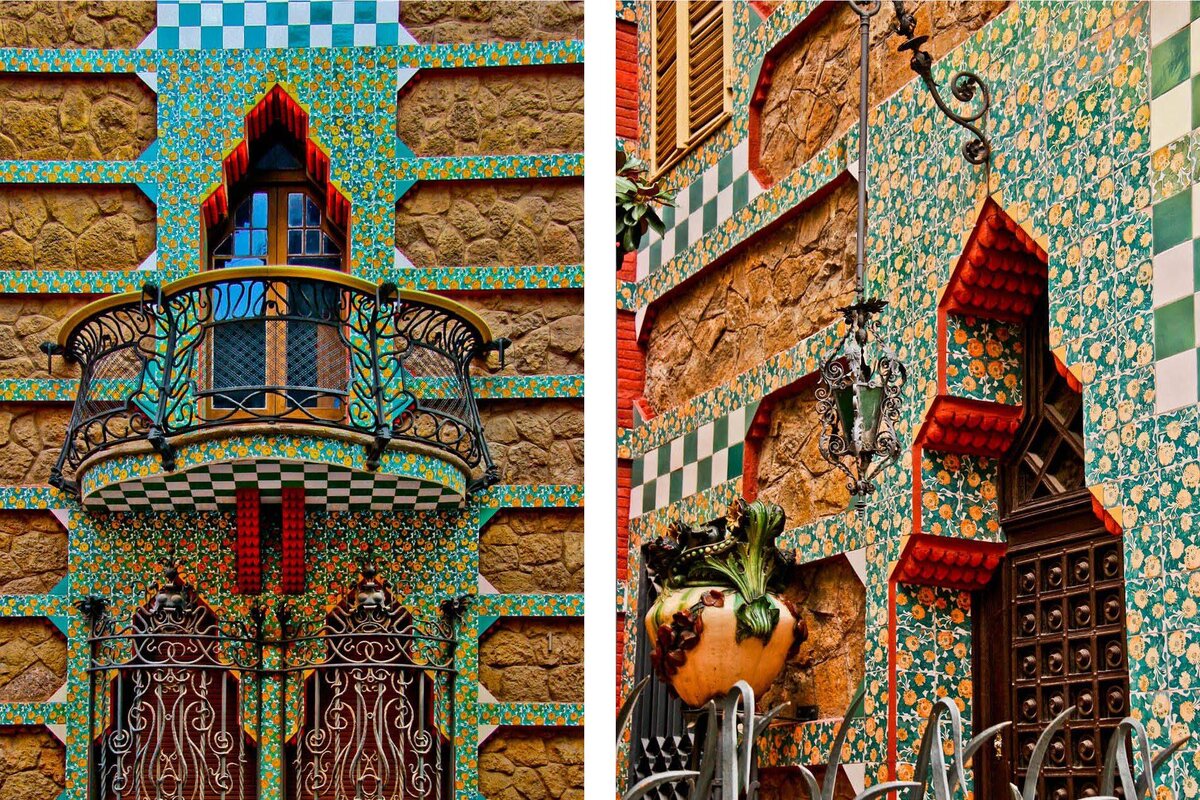 Авторские детали Дома Висенс (кат. Casa Vicens) в Барселоне, Испания 