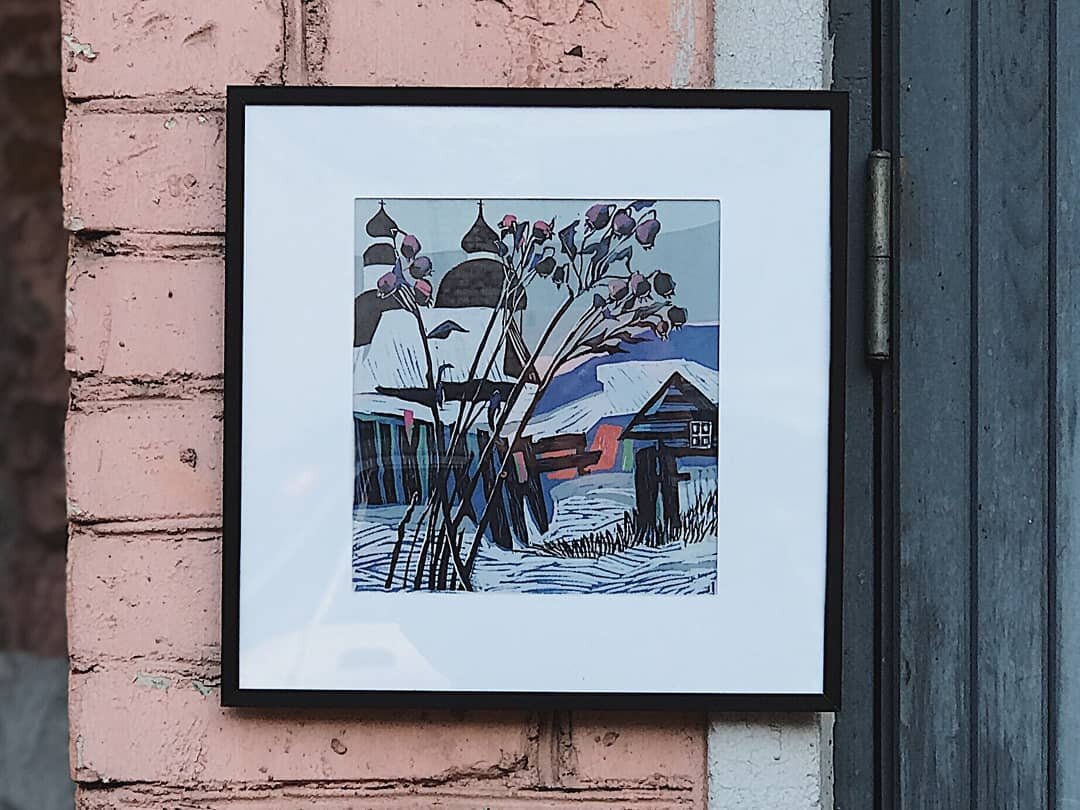 Пример линогравюры от Евгении Войнар