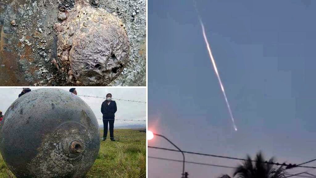 Три загадочные сферы падают с неба над Перу после появления в небе ...