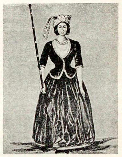 Елена Сарандова. Рис. из статьи «Амазонская рота» («Военная энциклопедия Сытина»)