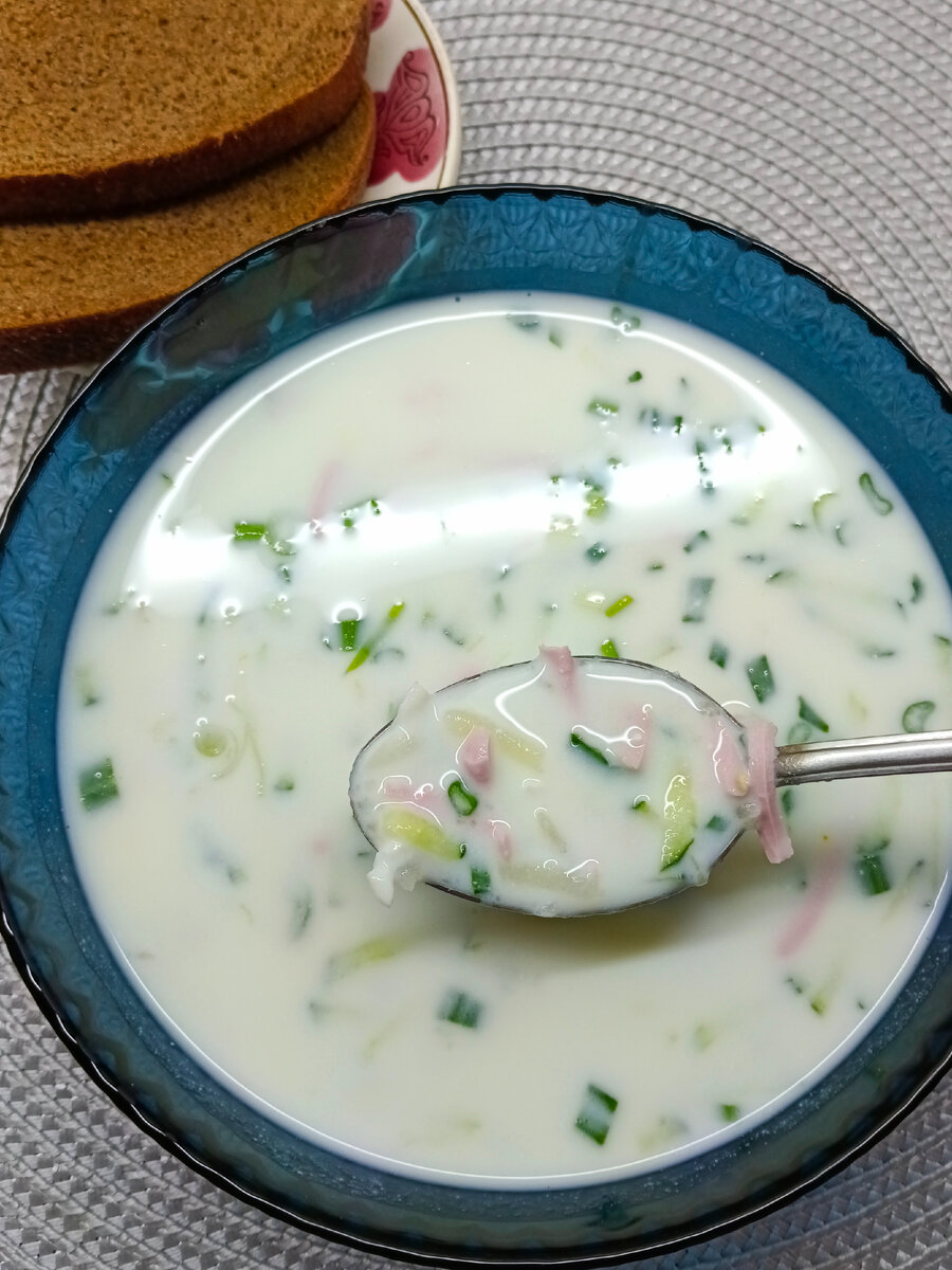 Вкусная получилась окрошечка 