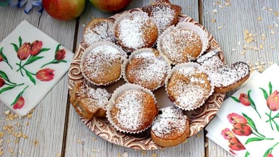 Овсяные кексы с яблоком и корицей
