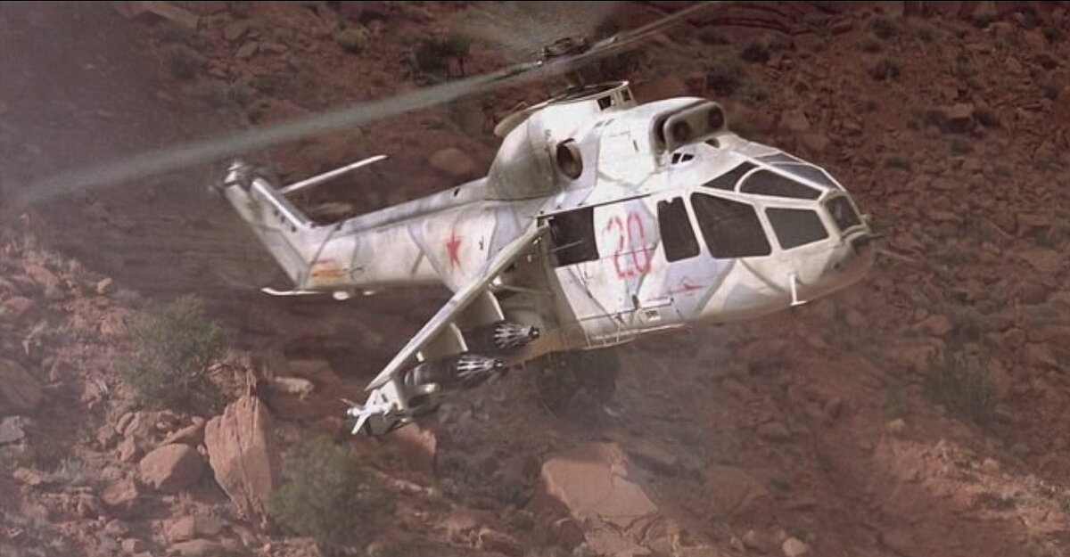 Макет вертолета Ми-24А. Кадр из фильма