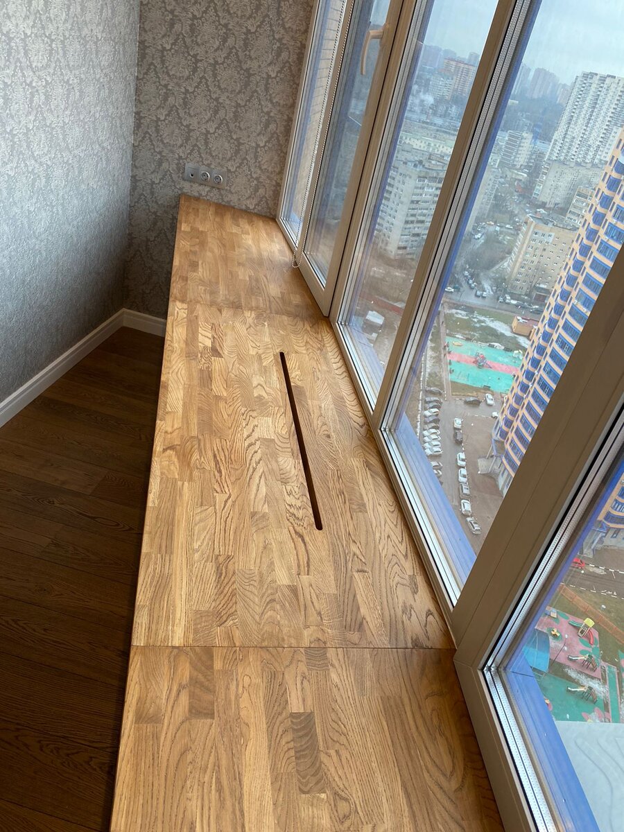 Подоконник из сращенного дуба. г. Реутов