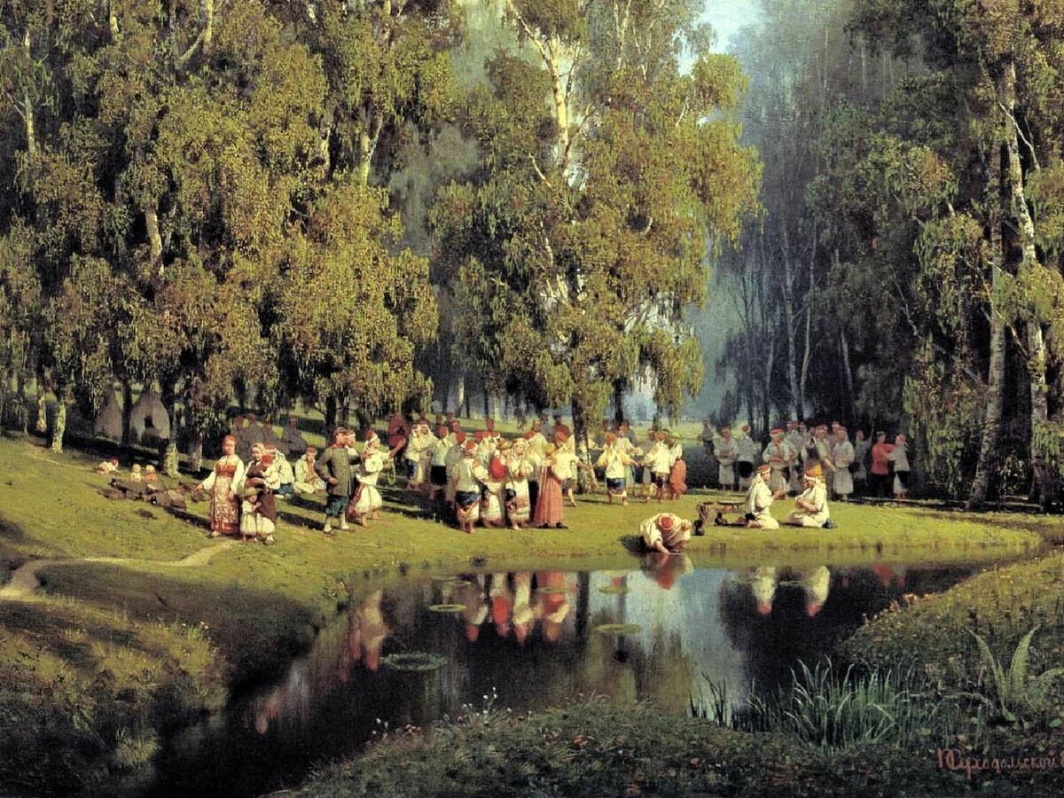 Художник П. Суходольский. Троицын день. 1884 г.