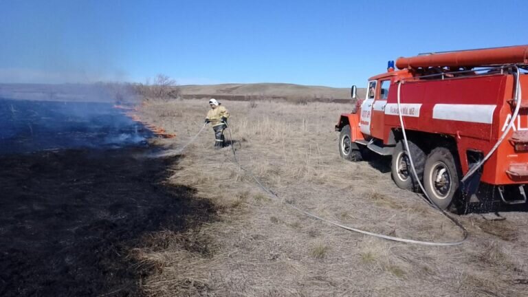    Пожарные тушили возгорание сухой травы в Новосергиевском районе и под Сорочинском Белов Михаил Александрович