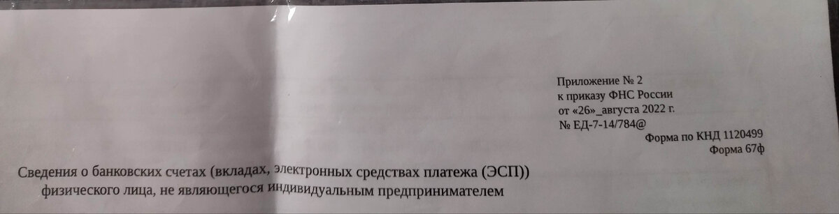 Шапка справки. 