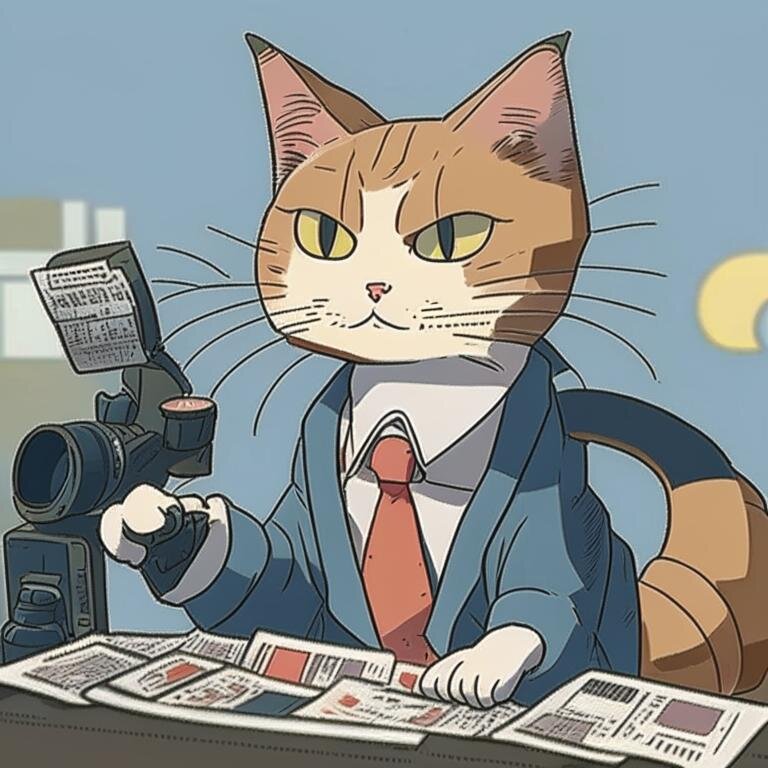 кот ведущий. кот журналист. котик журналист. грампи кэт. кот интервью.