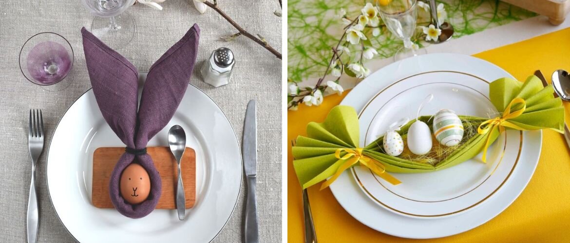 Как красиво сложить салфетки на пасхальный стол: 4 варианта