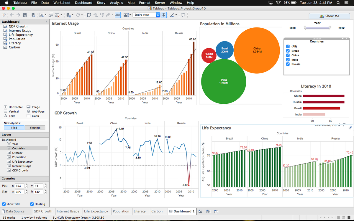 Интерфейс Tableau