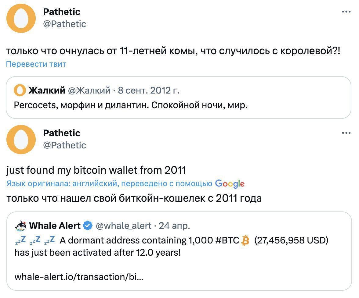 В твитере пользователь заявил, что вышел спустя 11 лет из комы 👇 |  Cryptaal. Всё о криптовалюте | Дзен