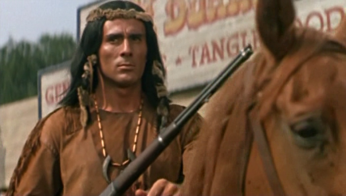 Гойко Митич. Кадр из фильма "Белые волки" (1969)