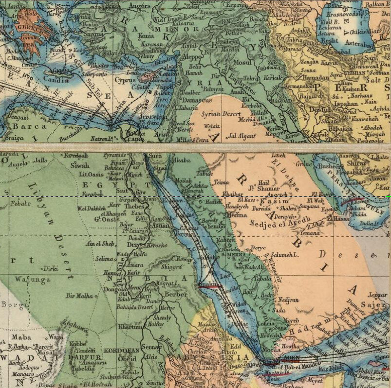 Политическая карта мира (фрагмент) 1900 года (открытые источники)