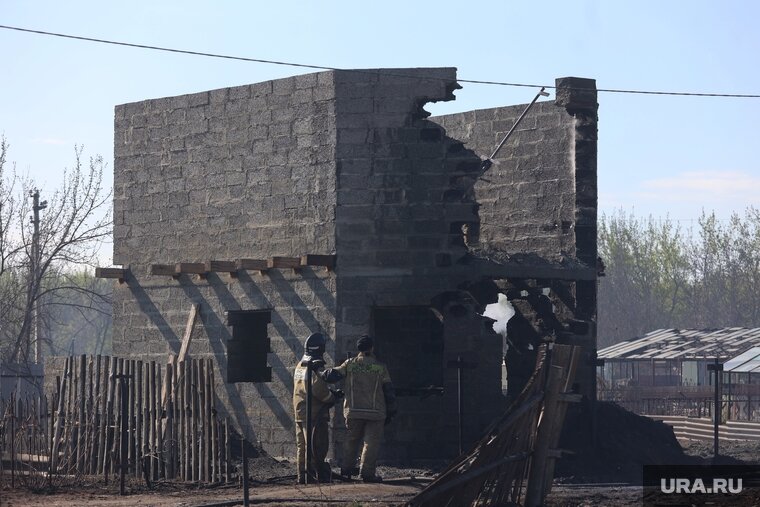    Огонь остановился в четырех метрах от участка курганского художника Юрия Прожоги