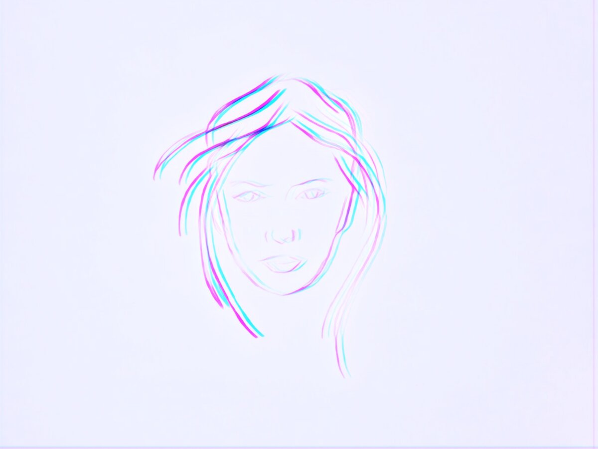 Приблизительно так это выглядело, когда я интерпретировал это как женское лицо