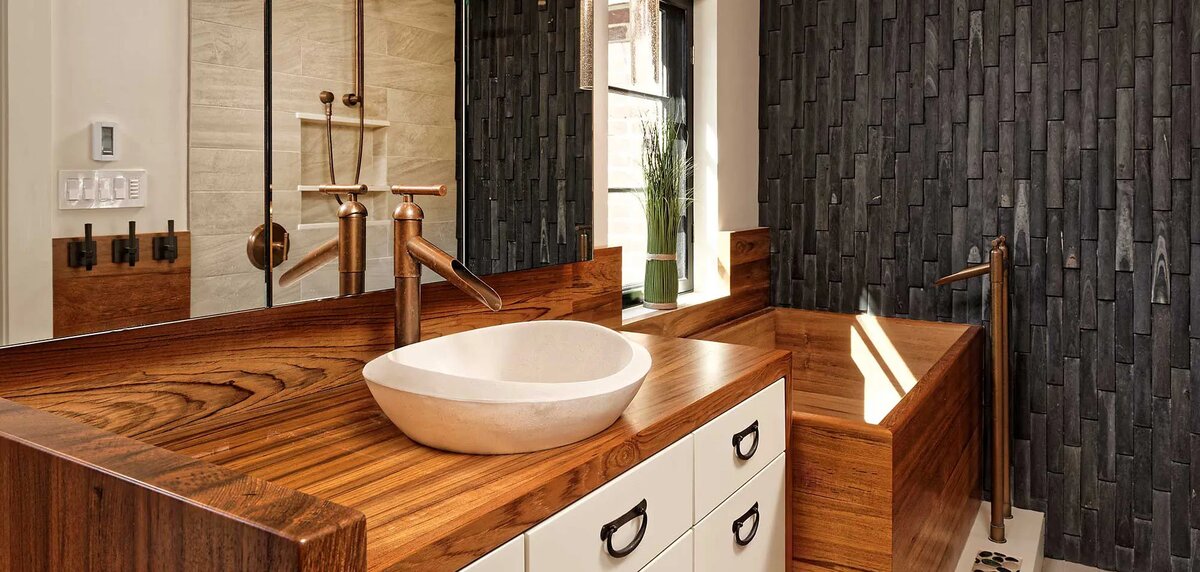 Дизайн ванной комнаты — отделка мозаикой