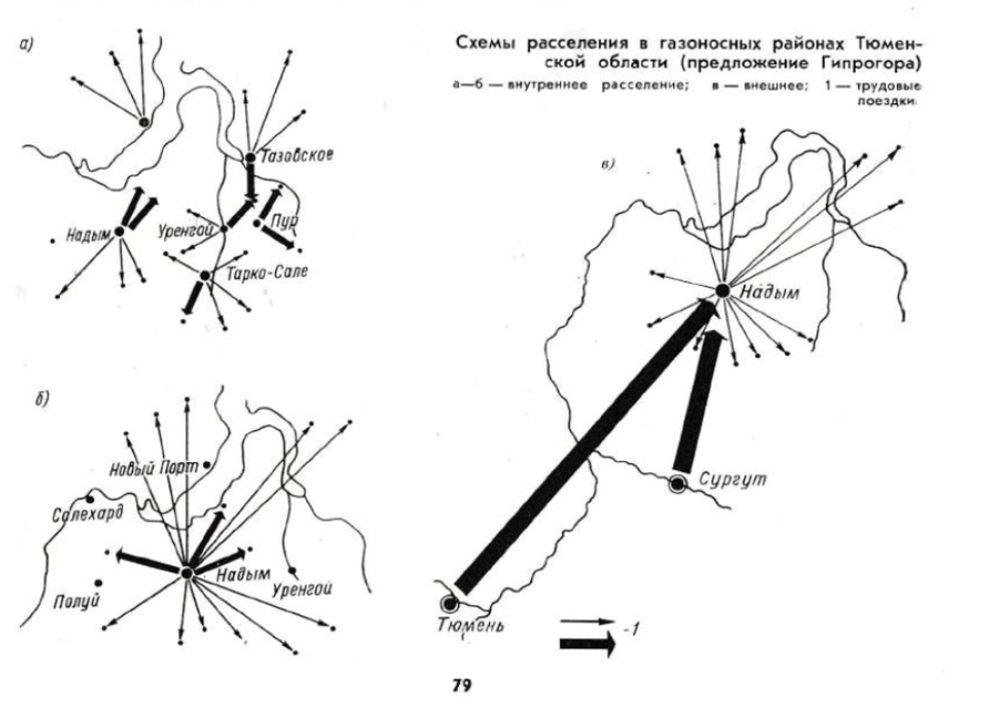 Схемы расселения в газоносных районах Тюменской области (предложение Гипрогора). Прогнозы расселения… , стр. 79