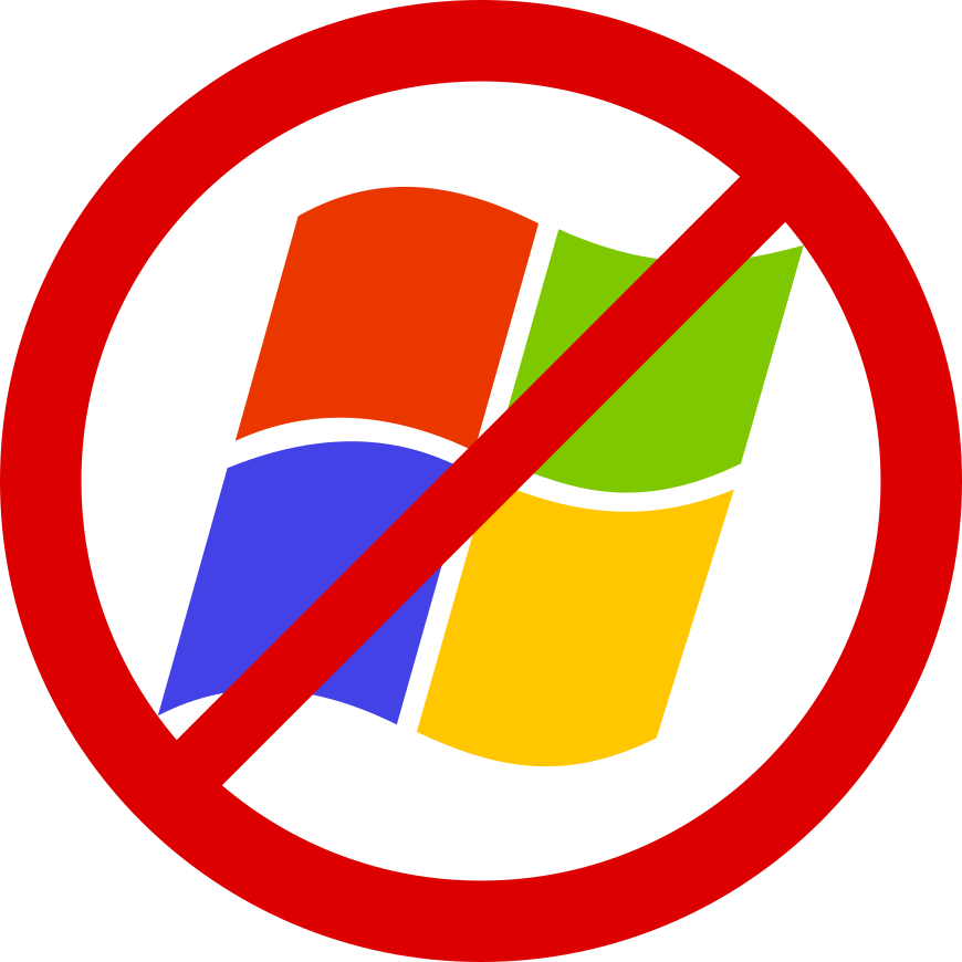 No Windows. Зачеркнутый Windows.