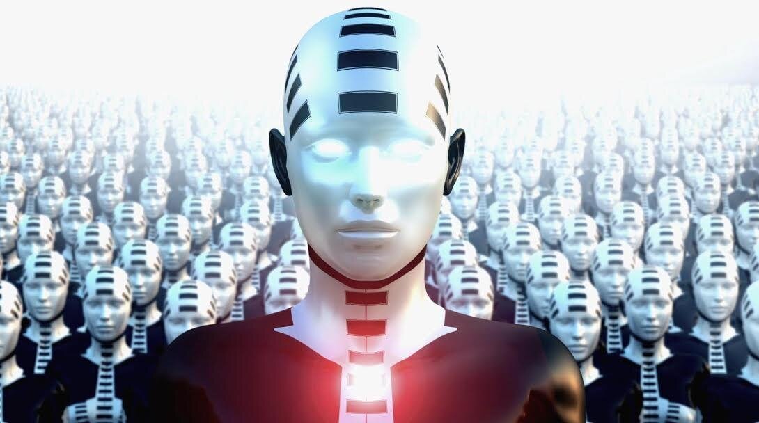 Искусственный интеллект уничтожит. Искусственный интеллект. Робот человек. Толпа роботов. Роботы вместо людей.