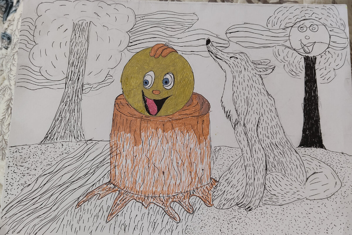 Фото автора, рисунок сына