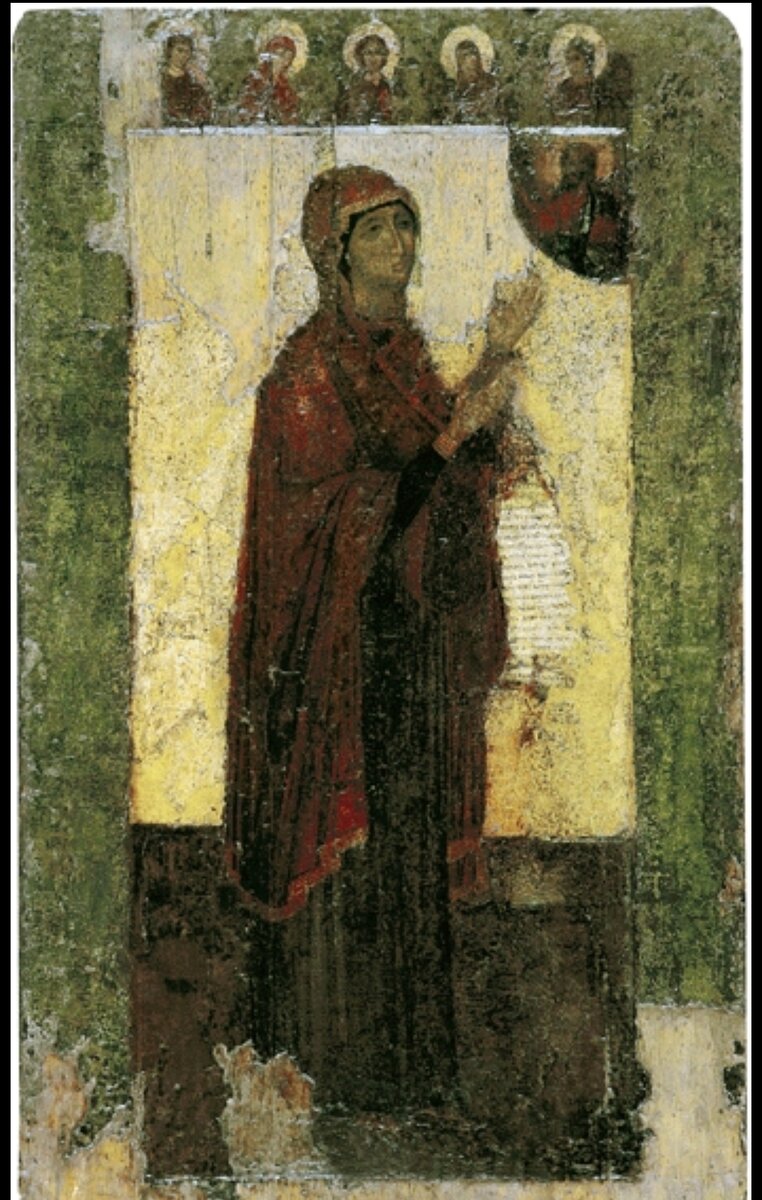Боголюбская икона Божией Матери XII века. 