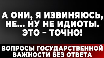 А они, я извиняюсь, не... Ну не идиоты. Это точно! Вопросы государственной важности без ответа