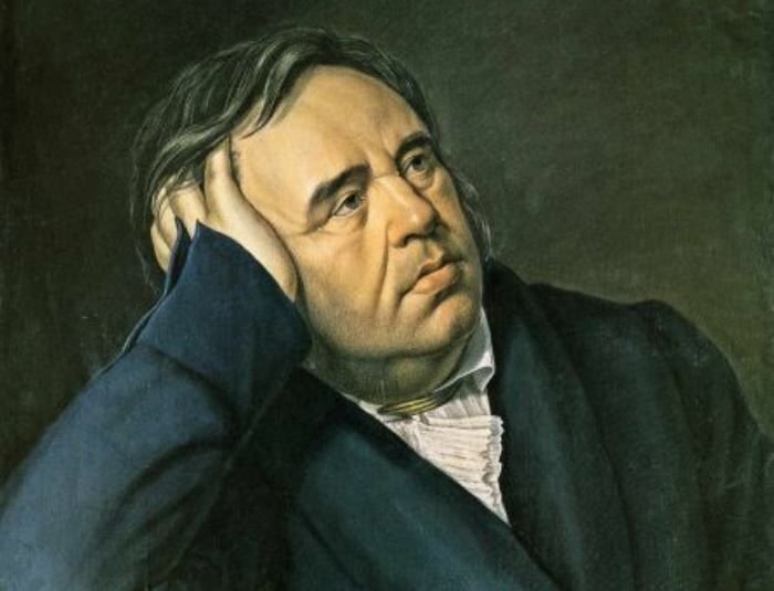 Фрагмент портрет баснописца И. А. Крылова. Худ. П.А. Оленин. 1824 год
