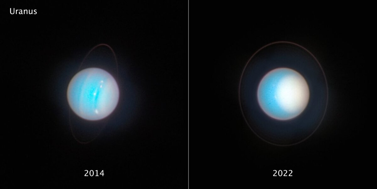    Снимки 2014 и 2022 годов с «Хаббла»