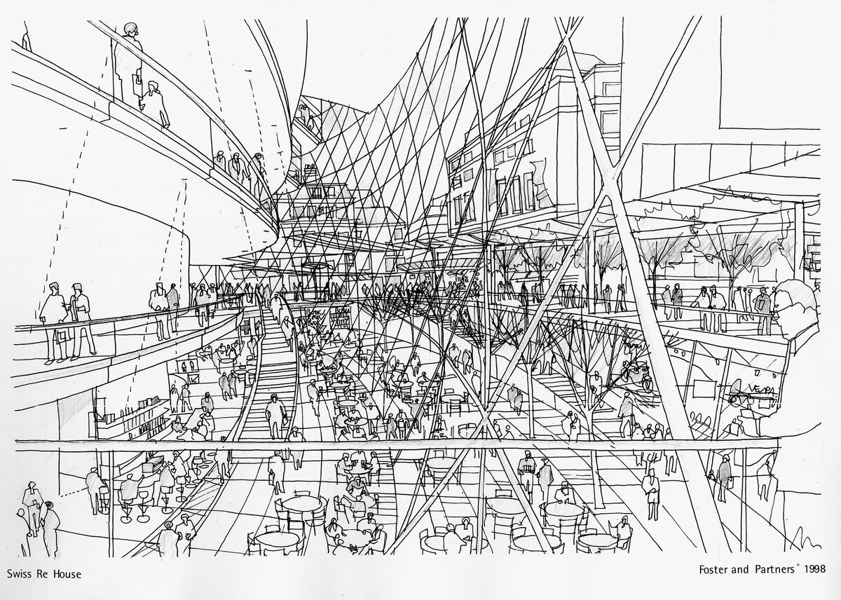 Эскиз проекта архитектурного бюро Foster + Partners