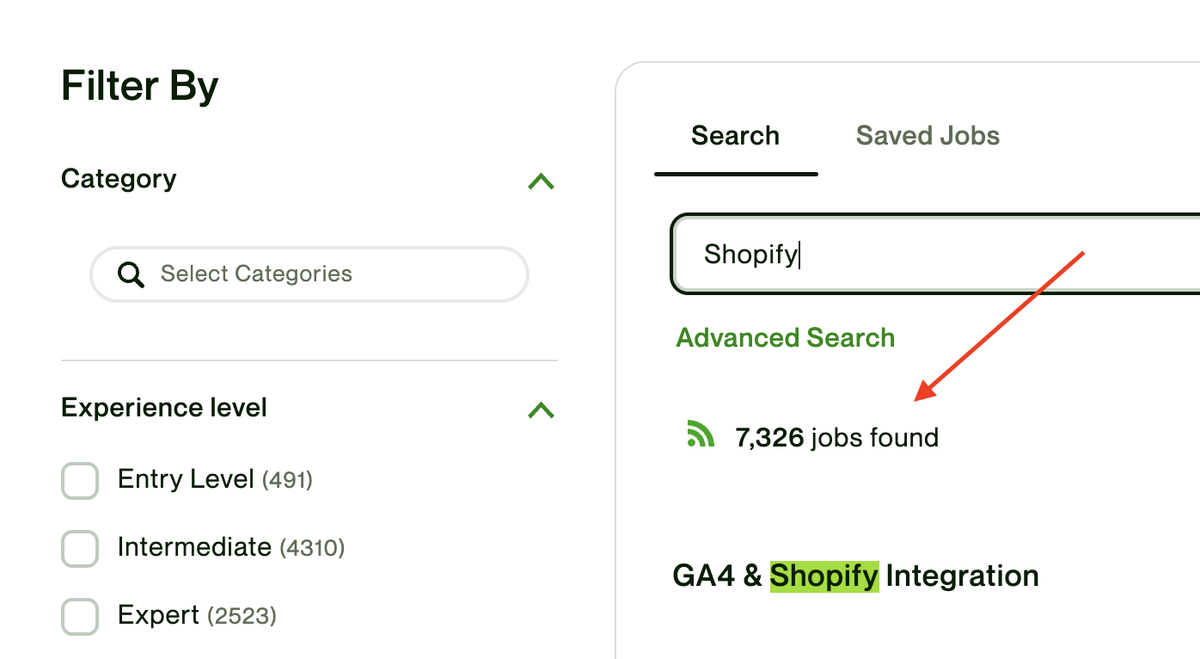 Поиск заказов на Upwork по запросу Shopify