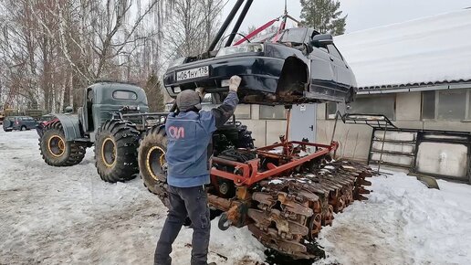 Трактор ДТ75 Болотный + ВАЗ 2112! Оно скоро поедет!