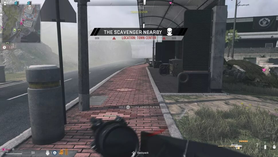 Как только вы приблизитесь к Мусорщику, вы получите уведомление