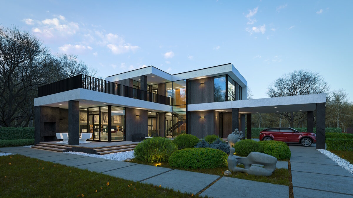 Проект загородного дома "КОРНЕР ХАУС" от архитектурно-строительной компании "Красный апельсин"